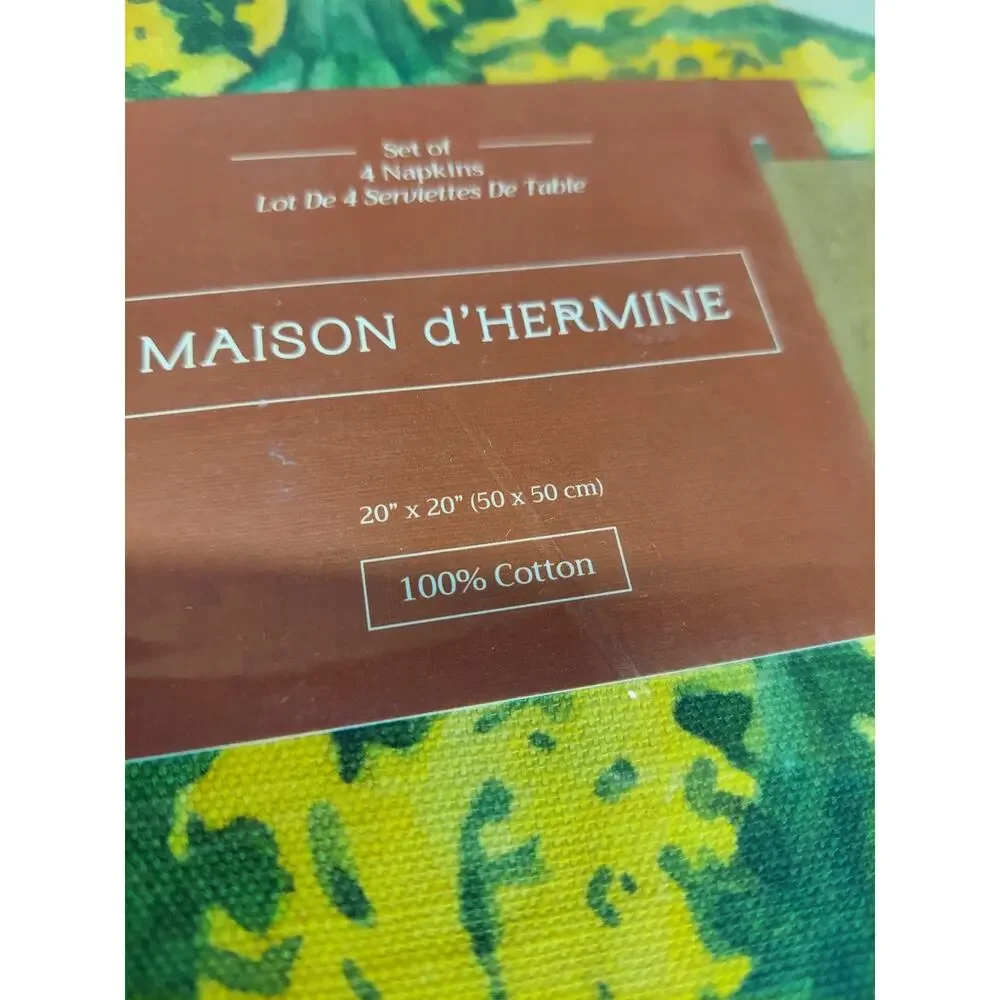 Maison d'Hermine Fall Autumn Pumpkin Gourd Napkins Set 4 Cotton Dinner Table